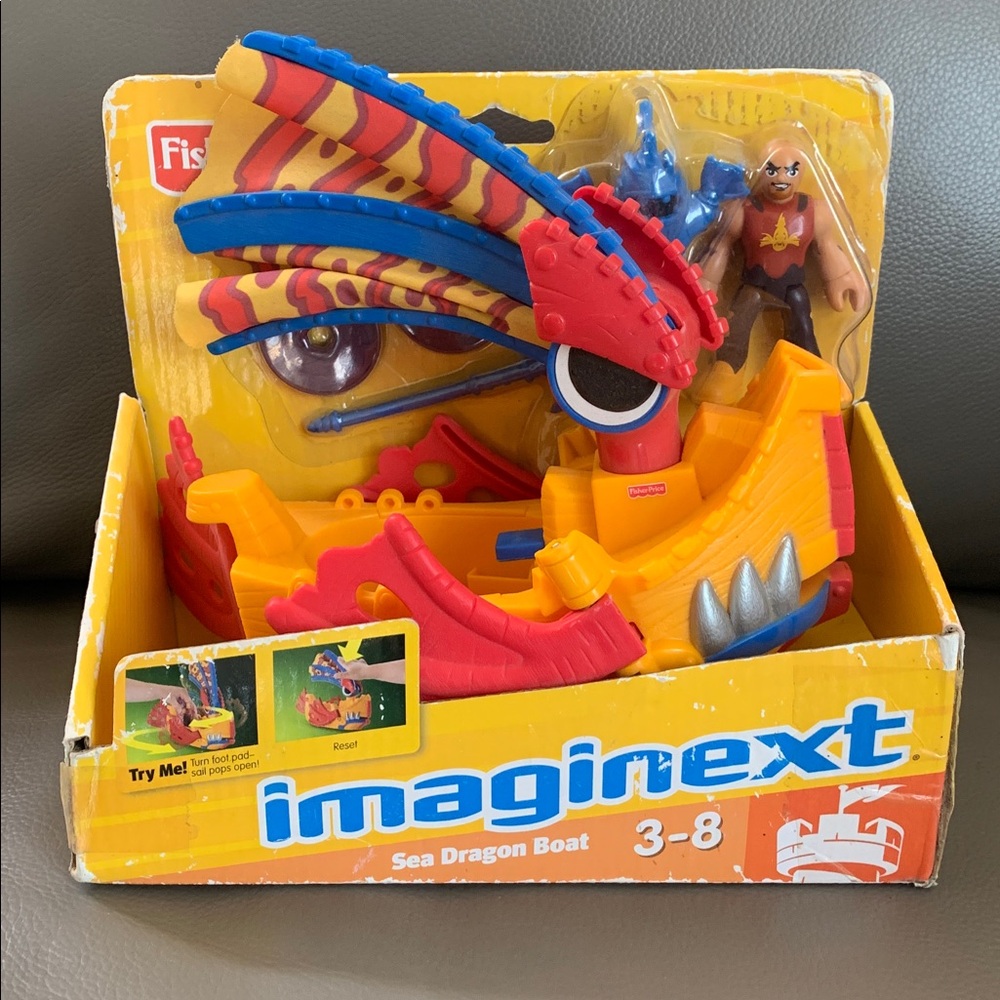 Fisher-Price Imaginext Sea Dragon Boat Toy With Accessories & Figure 2009
